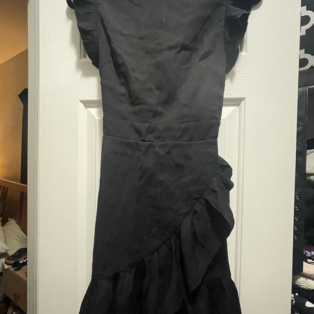 Forever 21 Black Asymmetrical Sheath Dress
